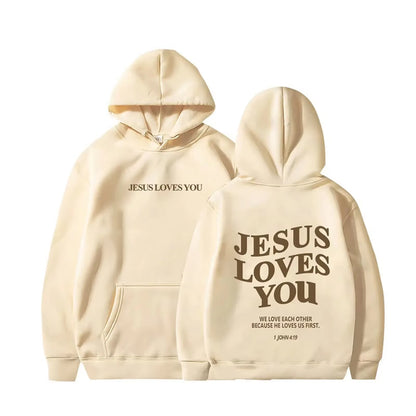 Jesus Loves You Faith Hoodie – Cozy Autumn Winter Pullover