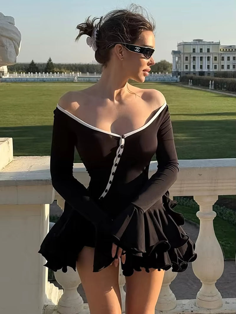 Scarlet Ruffle A-Line Mini Dress – Elegant Summer Party Dress  $89.99