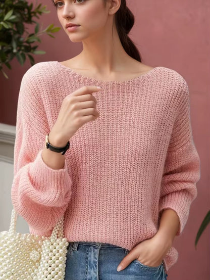 Elegant Lightweight Knit Autumn Pullover Sweater