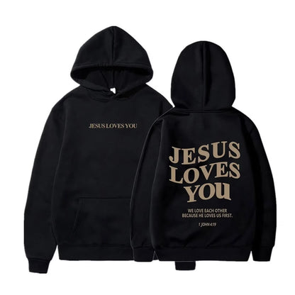 Jesus Loves You Faith Hoodie – Cozy Autumn Winter Pullover