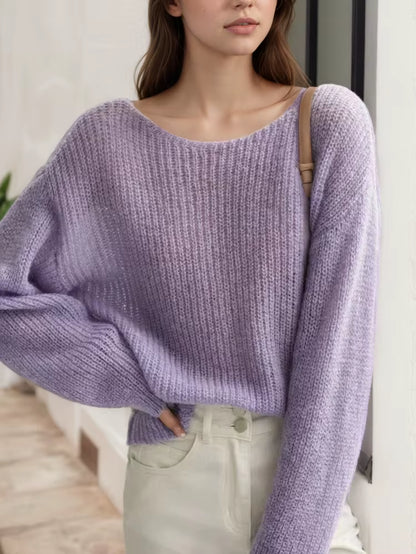 Elegant Lightweight Knit Autumn Pullover Sweater