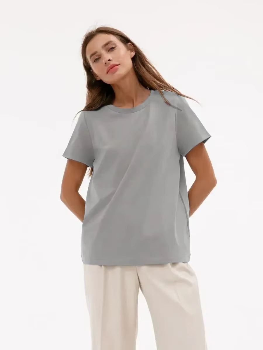 Classic Soft Cotton Summer Casual Tee for Women