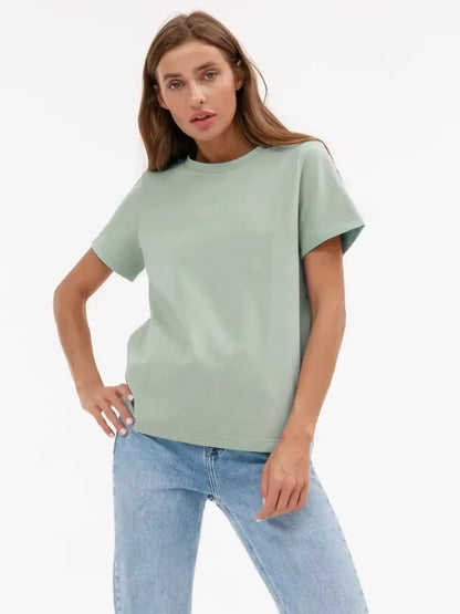 Classic Soft Cotton Summer Casual Tee for Women