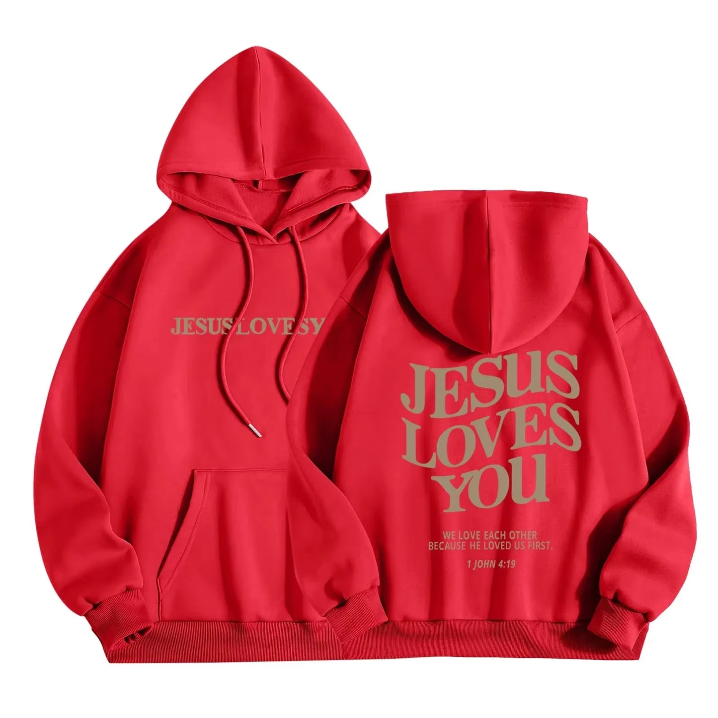 Jesus Loves You Faith Hoodie – Cozy Autumn Winter Pullover