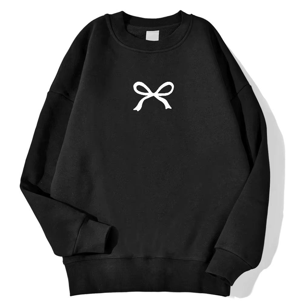 Cozy Bow Oversized Autumn Sweatshirt for Women