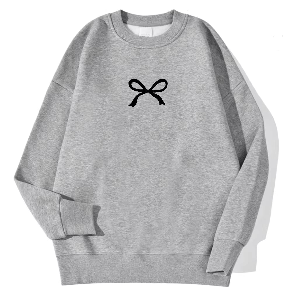 Cozy Bow Oversized Autumn Sweatshirt for Women
