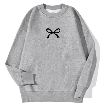 Cozy Bow Oversized Autumn Sweatshirt for Women
