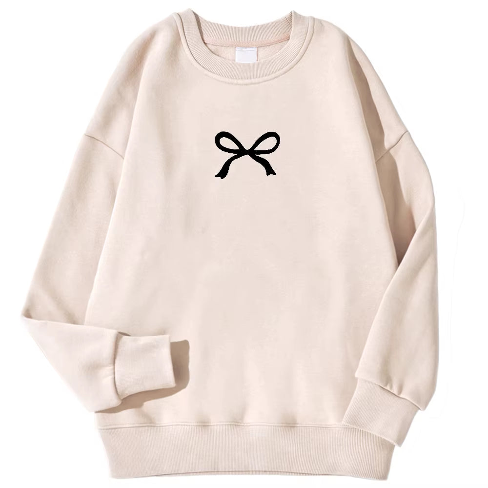 Cozy Bow Oversized Autumn Sweatshirt for Women