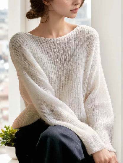 Elegant Lightweight Knit Autumn Pullover Sweater