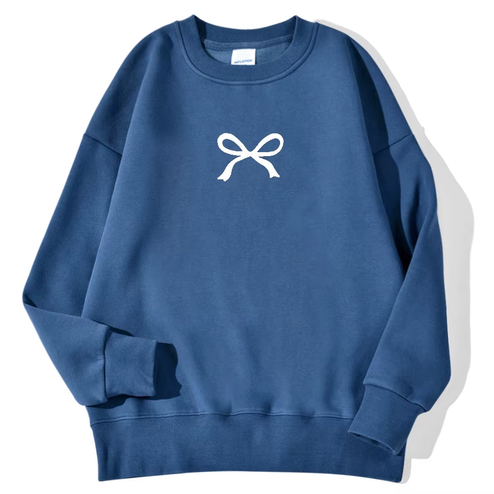 Cozy Bow Oversized Autumn Sweatshirt for Women
