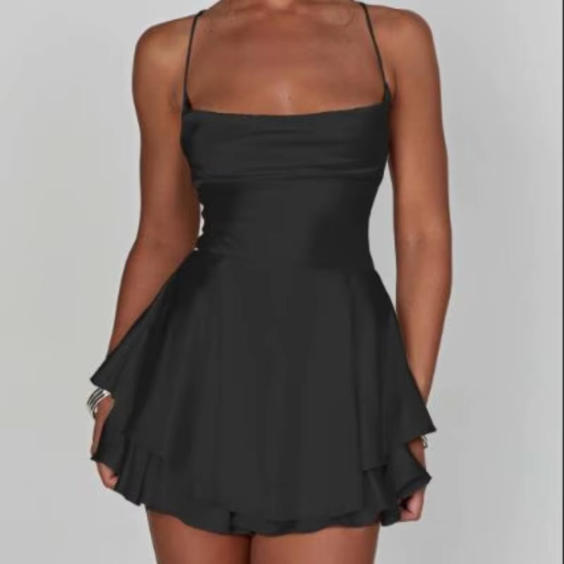 Luna Satin Backless Mini Dress – Elegant Summer Party Dress