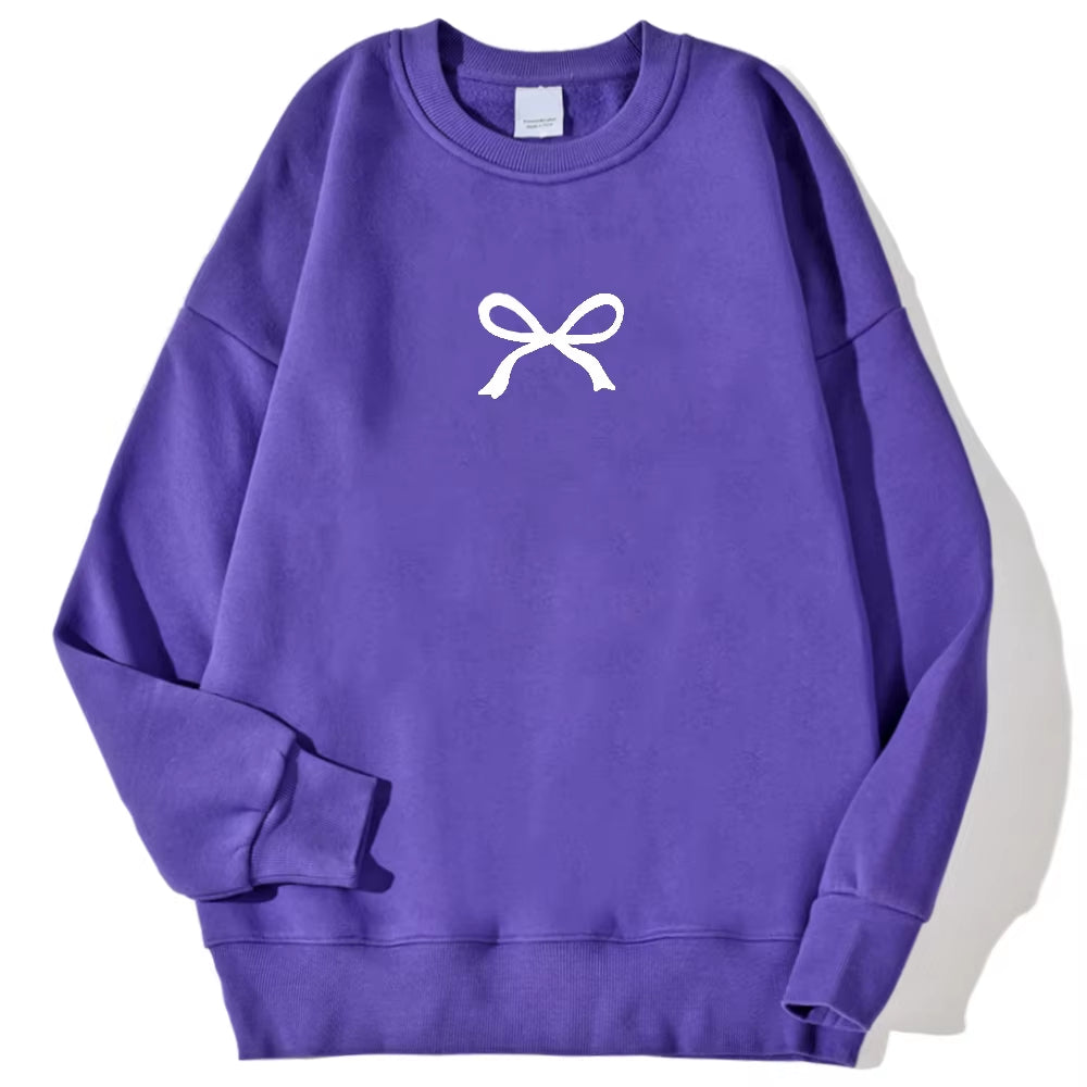 Cozy Bow Oversized Autumn Sweatshirt for Women