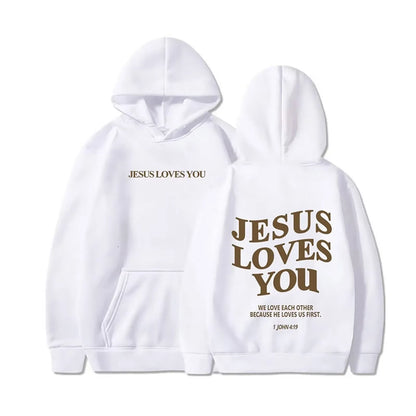 Jesus Loves You Faith Hoodie – Cozy Autumn Winter Pullover