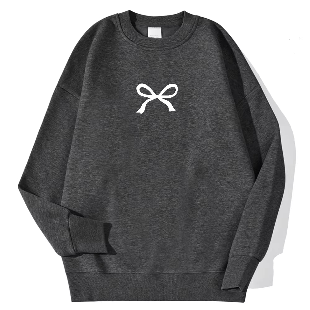 Cozy Bow Oversized Autumn Sweatshirt for Women