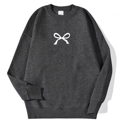 Cozy Bow Oversized Autumn Sweatshirt for Women